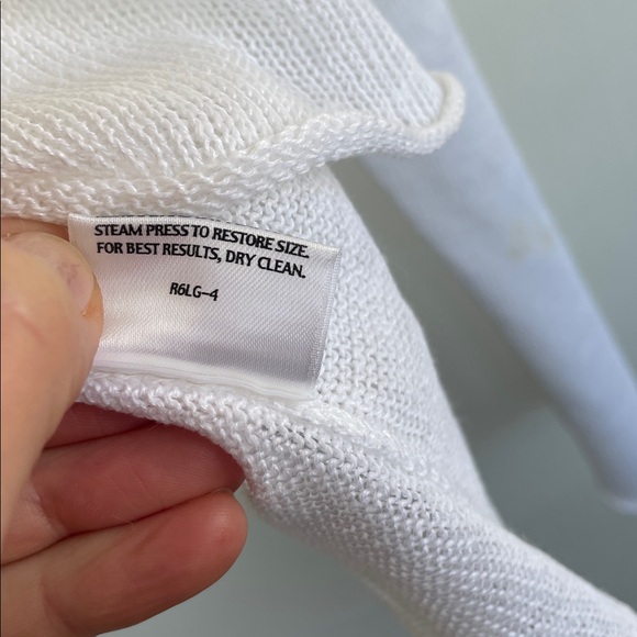 Eileen Fisher 100% Linen White Bateau Neck Sweater XL - Picture 5 of 6